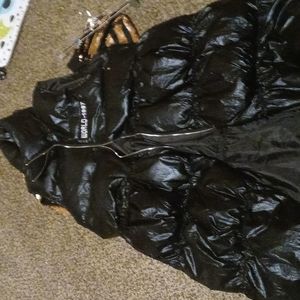 Black puffy vest knee length